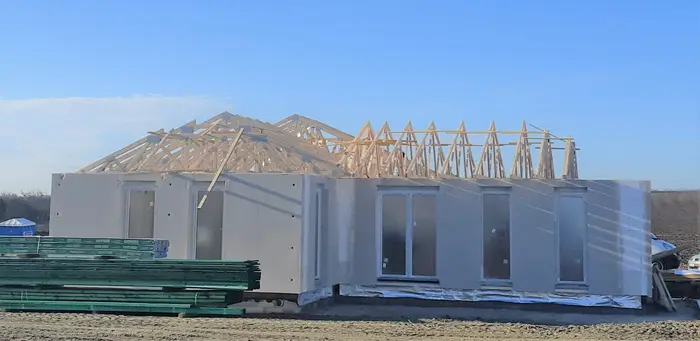 November 18, 2020: Roof structure in place